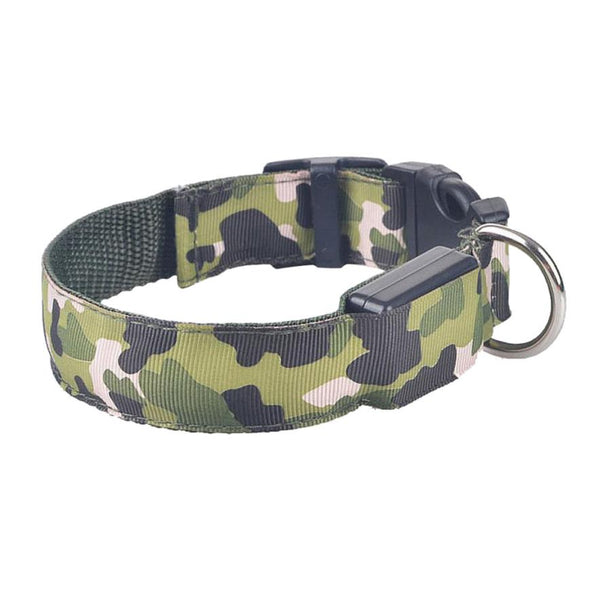 Camouflage luminous dog collar