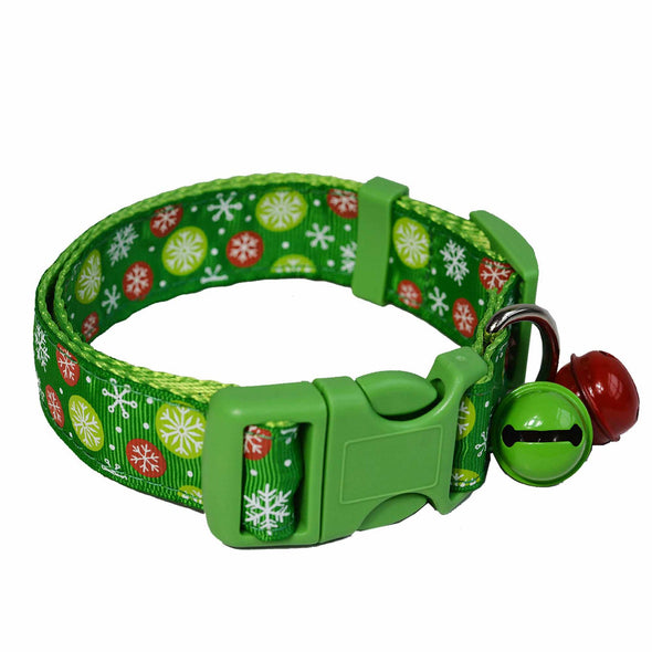 Red And Green Bell Collars for Pets