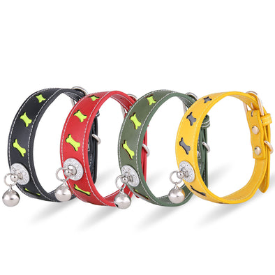 Pet Collar Personality Bone Shape Bell