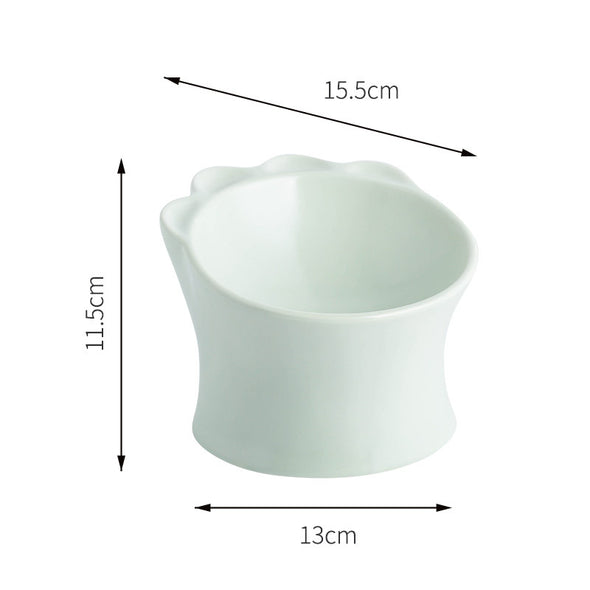 Ceramic Pet Cat Food Bowl To Protect Cervical Spine