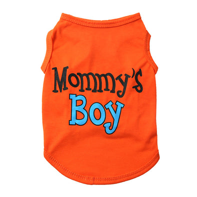 Pet cloth saying Mommy Boy